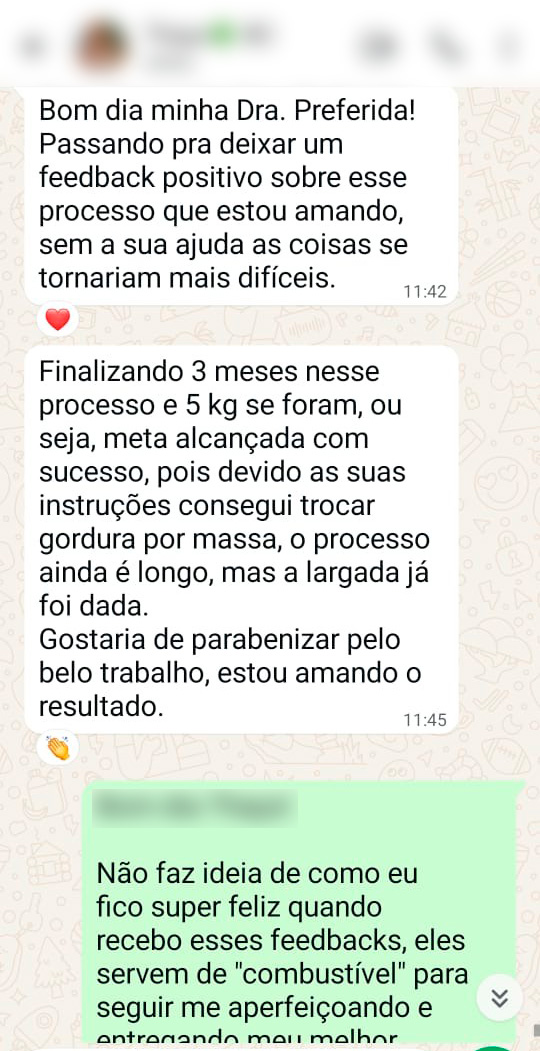 Depoimento de paciente da Dra. Sabrina Tesser