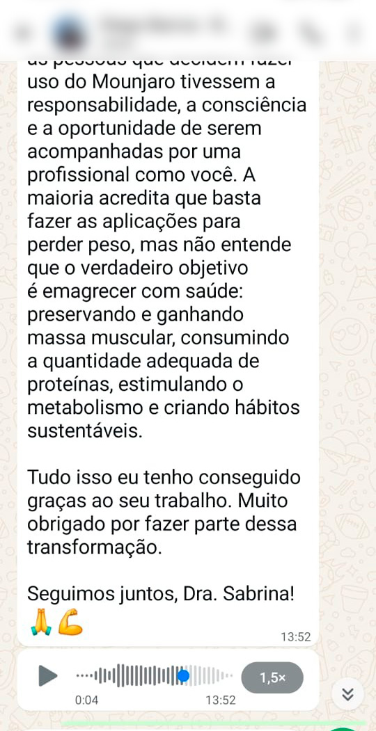 Depoimento de paciente da Dra. Sabrina Tesser, parte 2